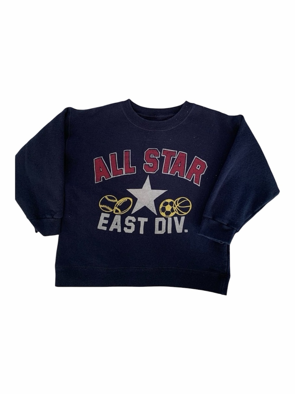 Vintage Hanes Premium Boys XS 4/5 Blue All Star Sport Crewneck Sweatshirt